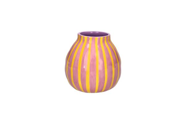 GiftCompany Artisan, Vase, gestreift, S, rosa/gelb