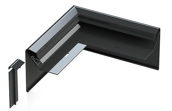 ROOOFER Dachrandprofil Aussenecke PRO130 / RAL 7016