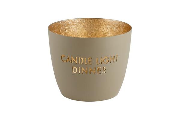 MADRAS, WINDLICHT, M, MOTIV: CANDLE LIGHT DINNER, SANDSTONE/GOLD