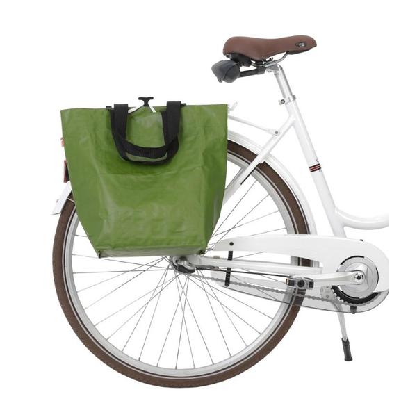 Fahrradtasche grün mit Branding