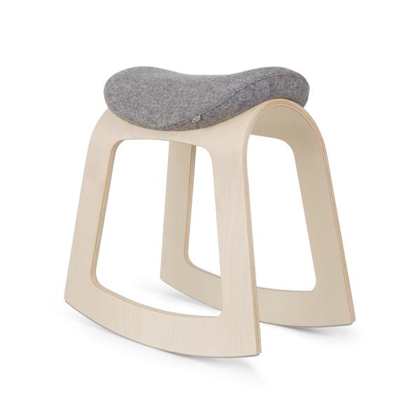Ergonomischer Hocker Büro Holz Design grau