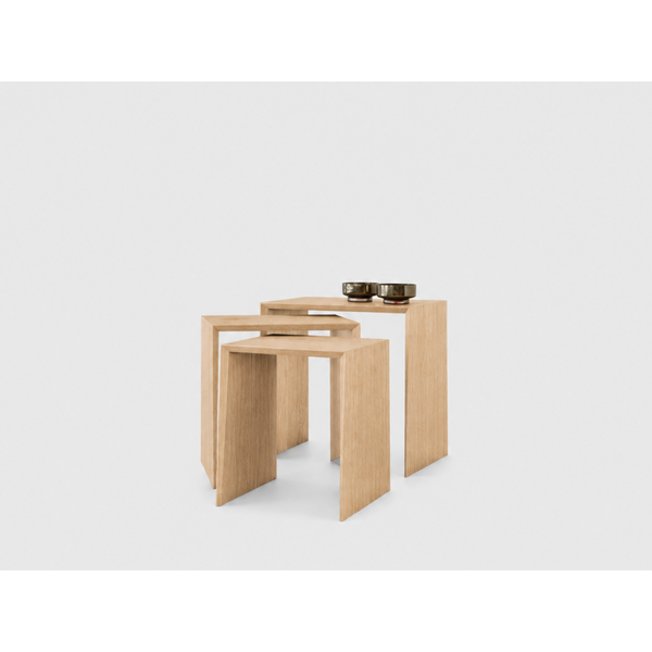 Minimalistische Beistelltische Set aus massiver Esche - nordisches Design