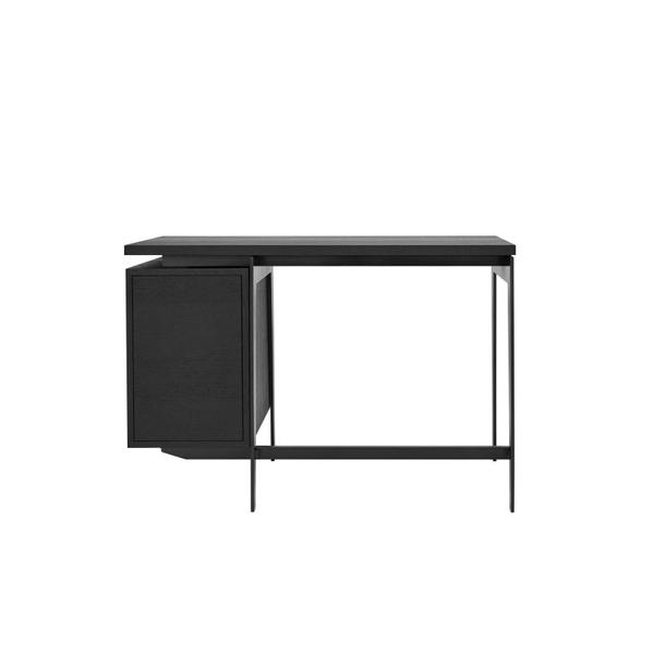 Schlichter Schreibtisch in schwarz mit Schubladen