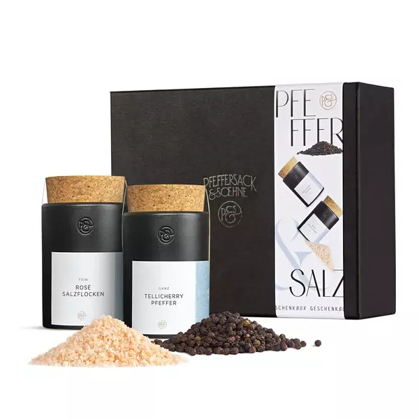 Gourmet-Geschenkset Salz & Pfeffer zu Weihnachten für Mitarbeiter & Kollegen