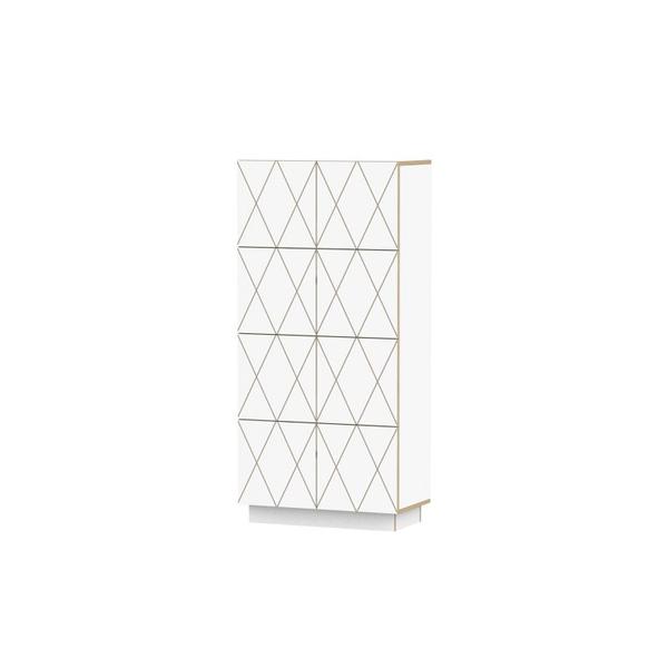 Sideboard Romb aus Holz in weiß skandinavisches Design