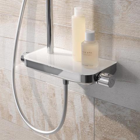 HSK AquaTray RS 200 Shower-Set Thermostat Weiß Kopfbrause 300mm 1006400-KB11