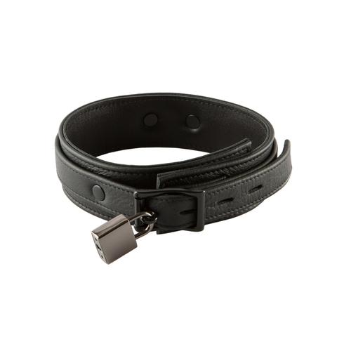 Halsfessel solid slim abschliessbar NOIR