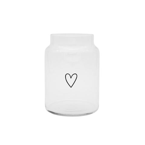 Vase aus Glas groß Herz