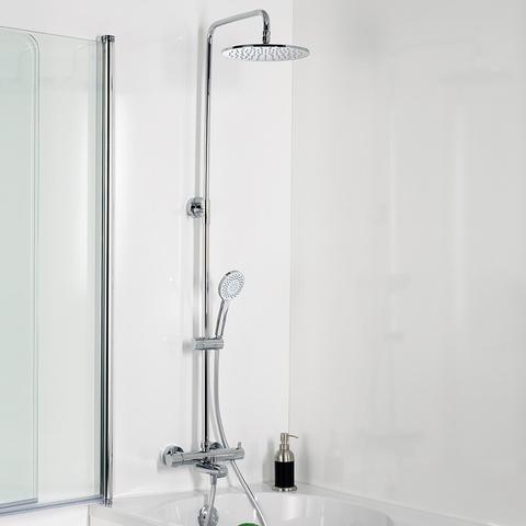 HSK RS 200 Shower-Set für Badewanne Thermostat Chrom Kopfbrause 400mm 1006700-KB12