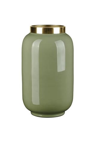 Saigon, Vase mit Metallring, S(H23cm), yucca/gold