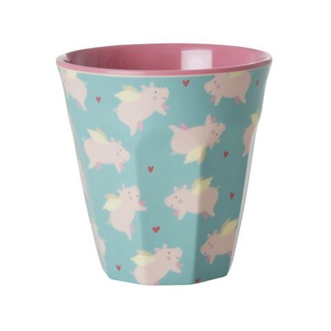 rice Melamin Becher "Flying Pig" - M 