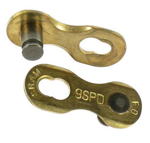 9x SRAM Kettenverschluss Power Link, für 9-fach Ketten, gold,