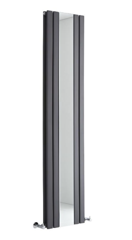 Design Heizkörper SLOANE mit Ganzkörperspiegel – Vertikal Anthrazit 1800mm x 385mm2