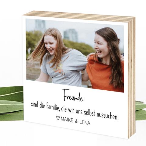 Personalisiertes Bild mit eigenem Foto und Spruch - Holzbild 15x15x2cm