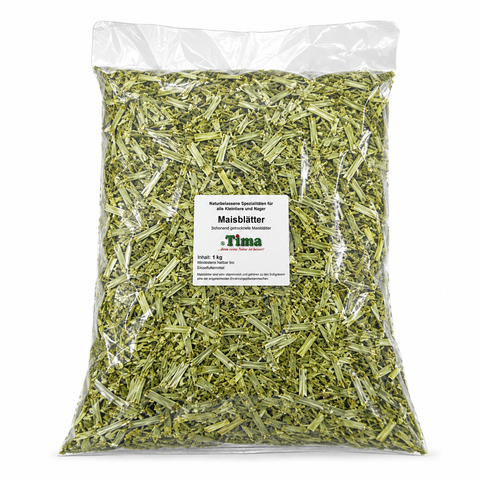 ® Tima Maisblätter 1 kg – Natur-Snack für Kaninchen, Kleintiere & Nager