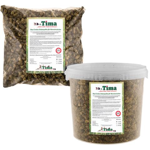 Tima Cornless Kräuterpellets für Meerschweinchen (ohne Getreide!) Vorteilspack 2,5 kg Eimer + 2,5 kg Nachfüllpack