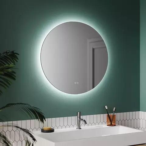 Runder LED Badspiegel mit Beleuchtung, Anti-Beschlag & Touch – 3 Lichtfarben, dimmbar --> 80cm