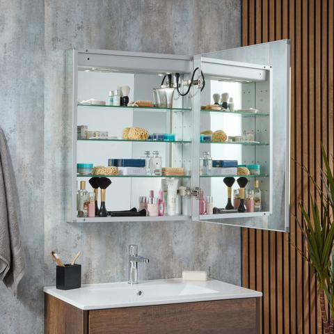 Moderner Spiegelschrank mit LED- Beleuchtung 600mm x 750mm - Athos 1