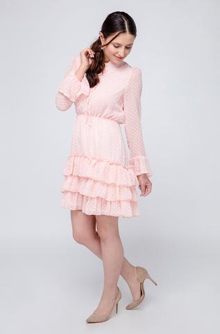 Hochgeschlossenes Minikleid mit Rüschen