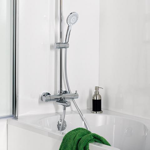HSK RS 200 Shower-Set für Badewanne Thermostat Chrom Kopfbrause 300mm 1006700-KB11
