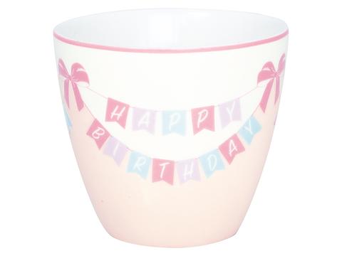 Greengate Latte Cup Happy Birthday white 