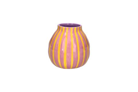 GiftCompany Artisan, Vase, gestreift, S, rosa/gelb