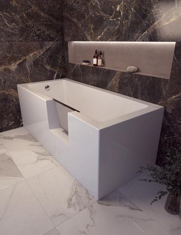 Badewanne mit Tür 180x80 cm – Uppsala Easy Komfortbadewanne mit Einstieg rechts