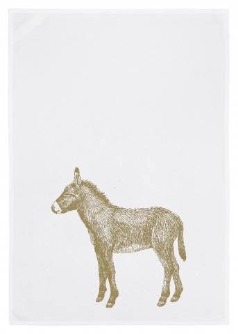 Geschirrtuch weiß, Goldesel