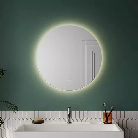 Runder LED Badspiegel mit Beleuchtung, Anti-Beschlag & Touch – 3 Lichtfarben, dimmbar --> 80cm