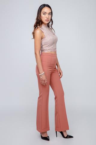 Hose mit hoher Taille und weitem Bein