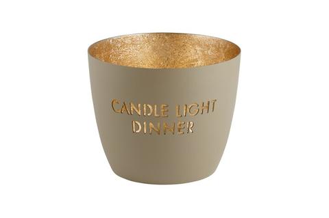 MADRAS, WINDLICHT, M, MOTIV: CANDLE LIGHT DINNER, SANDSTONE/GOLD
