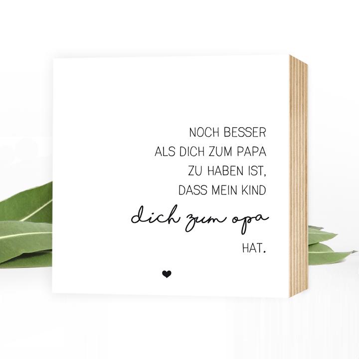 Bester Papa, bester Opa (1 Kind) - einzigartiges Holzbild 15x15x2cm