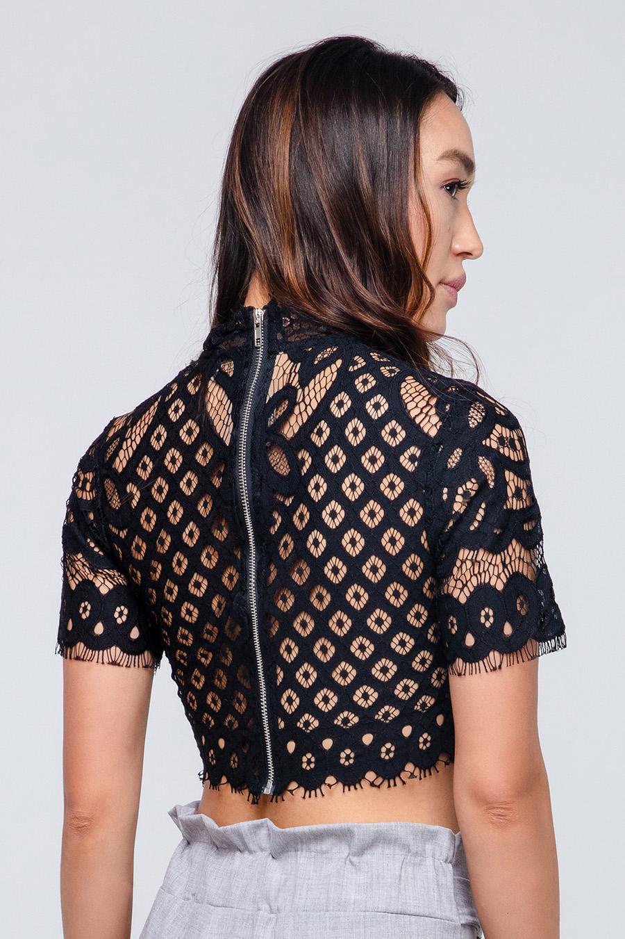 Spitzen Oberteil transparent