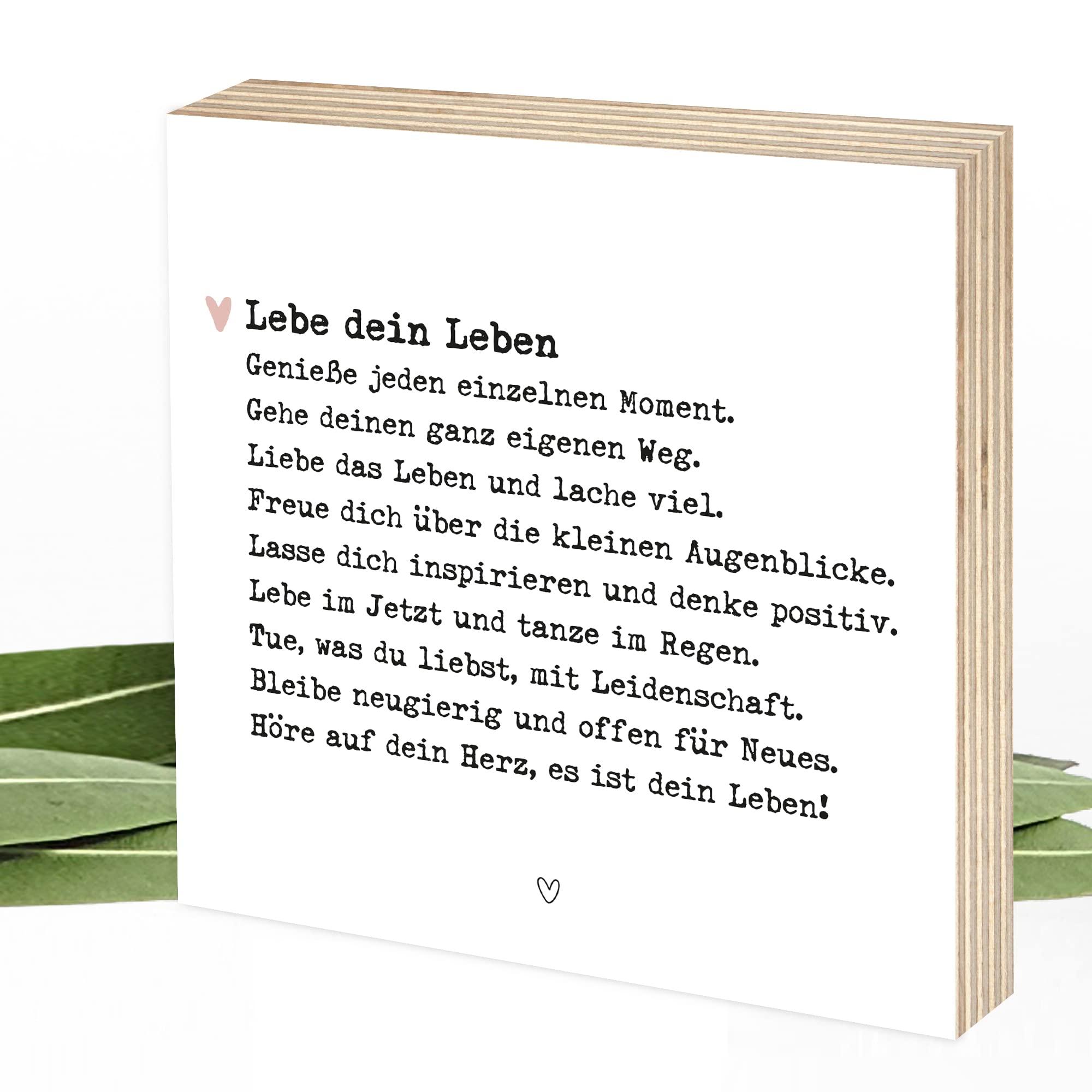 Lebe dein Leben - zauberhaftes Wunderpixel® Holzbild 15x15x2cm