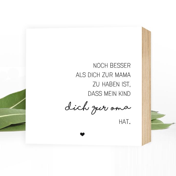 Beste Mama, beste Oma (1 Kind) - einzigartiges Holzbild 15x15x2cm