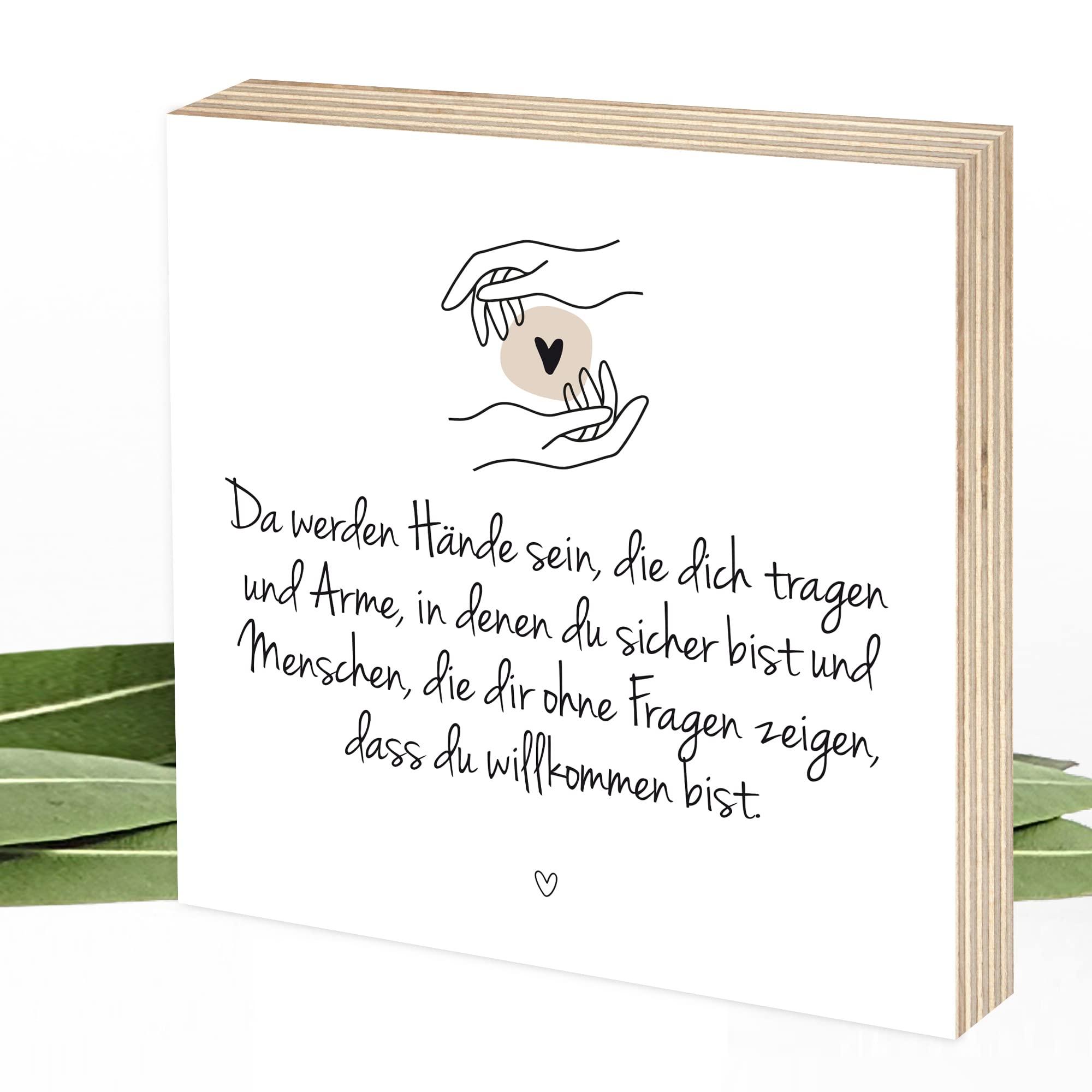 Da werden Hände sein - Wunderpixel® Holzbild 15x15x2cm