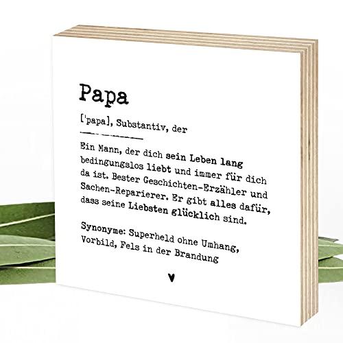 Definition Papa - einzigartiges Wunderpixel® Holzbild 15x15x2cm