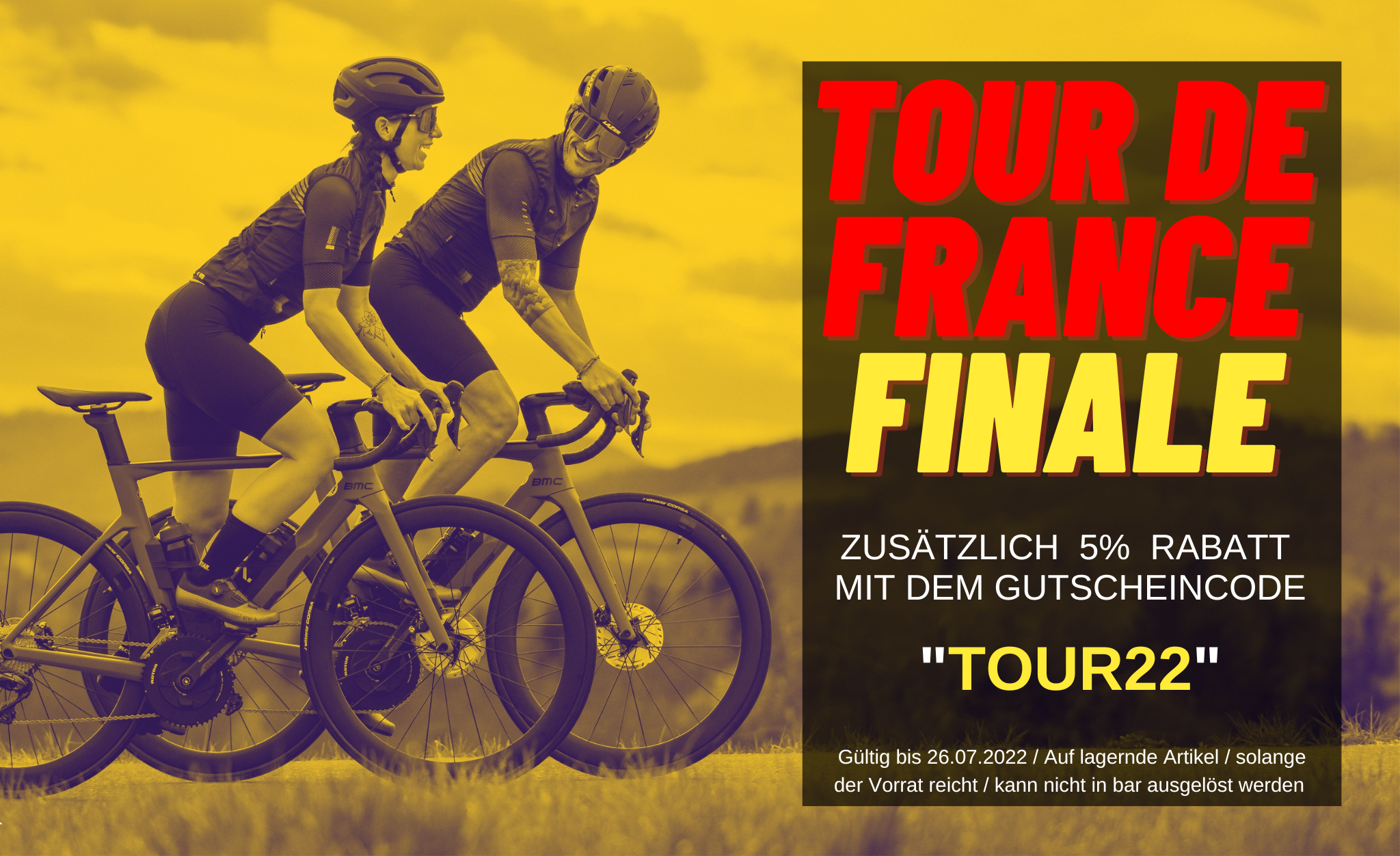 Feiere mit uns das Tour de France FINALE mit zusätzlichen 5 % Rabatt auf deinen gesamten Warenkorb!