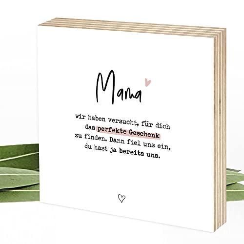 Mama perfektes Geschenk - wunderbares Wunderpixel® Holzbild 15x15x2cm