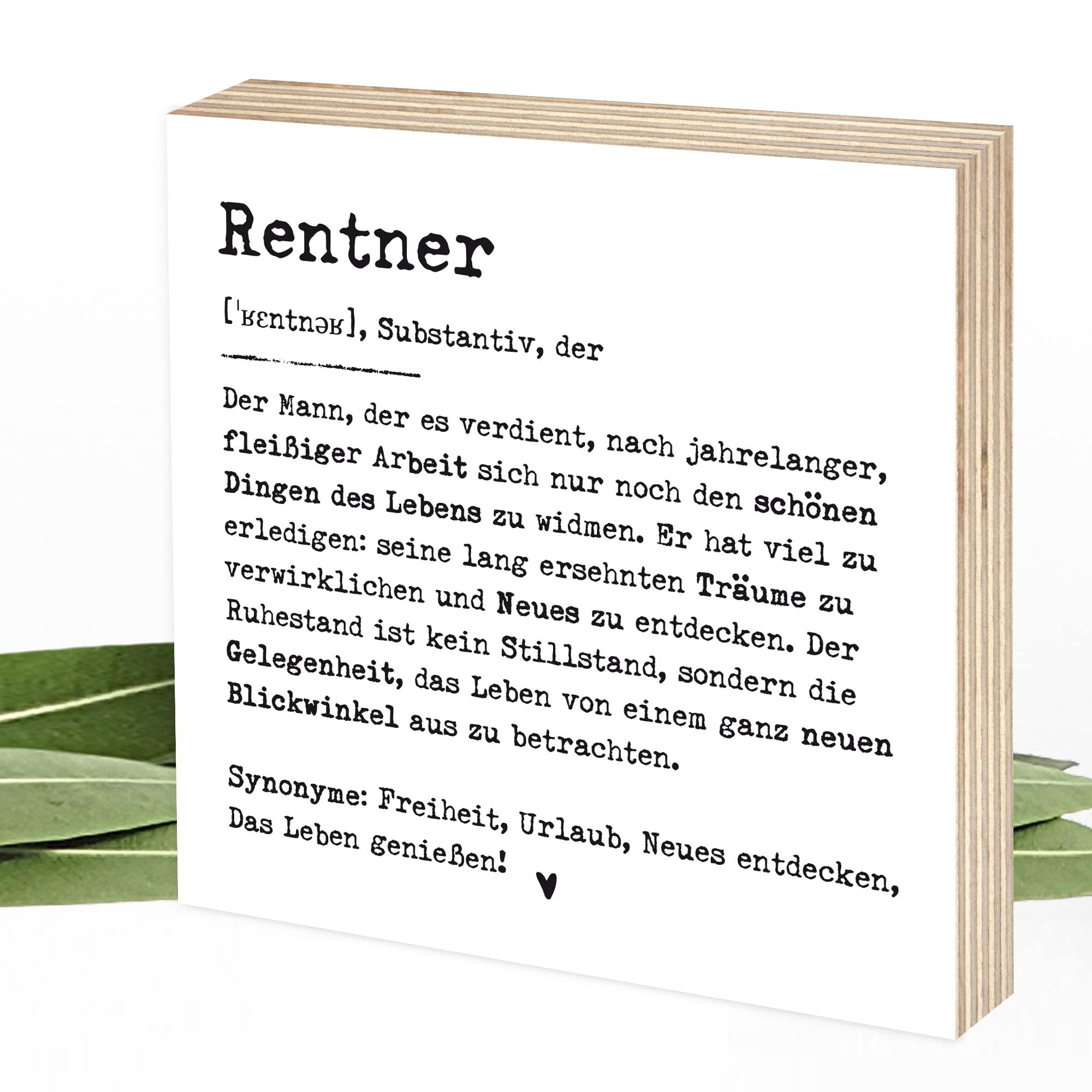Definition Rentner - wunderbares Wunderpixel® Holzbild 15x15x2cm