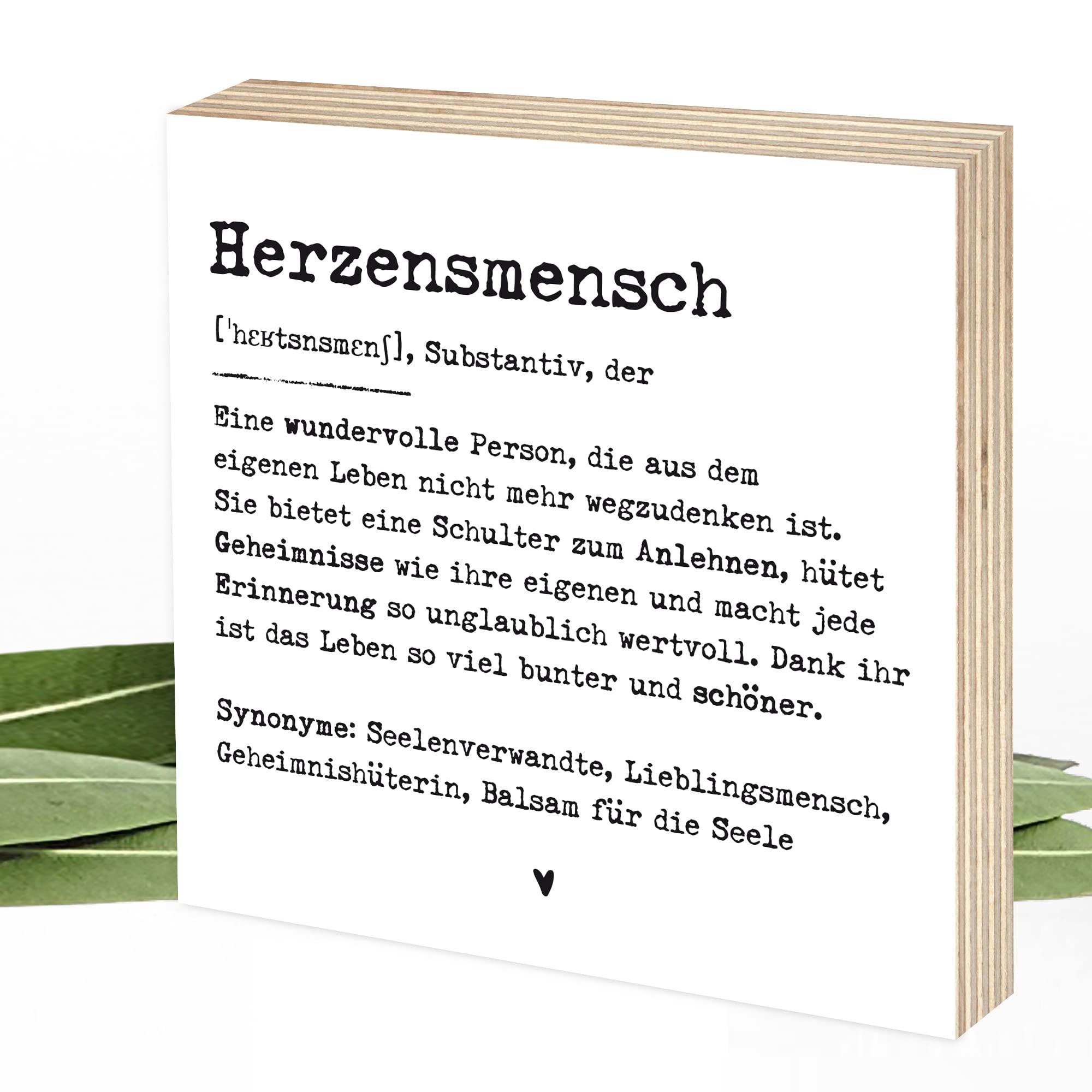 Definition Herzensmensch - Wunderpixel® Holzbild 15x15x2cm