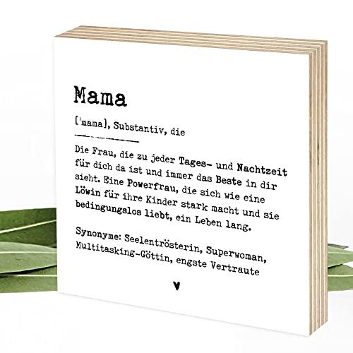 Definition Mama - wunderbares Wunderpixel® Holzbild 15x15x2cm