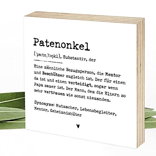 Definition Patenonkel - wunderbares Wunderpixel® Holzbild 15x15x2cm