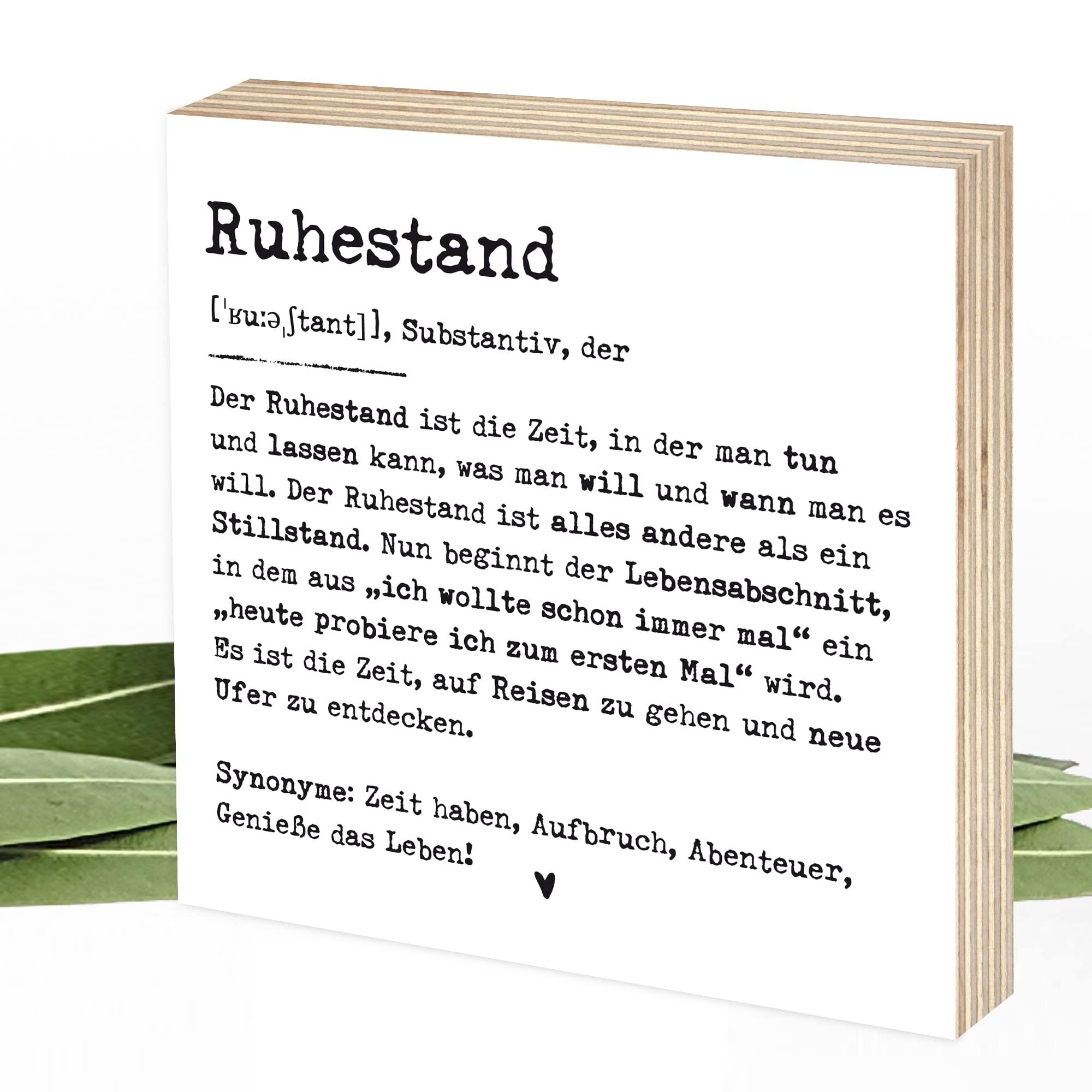 Definition Ruhestand - wunderbares Wunderpixel® Holzbild 15x15x2cm