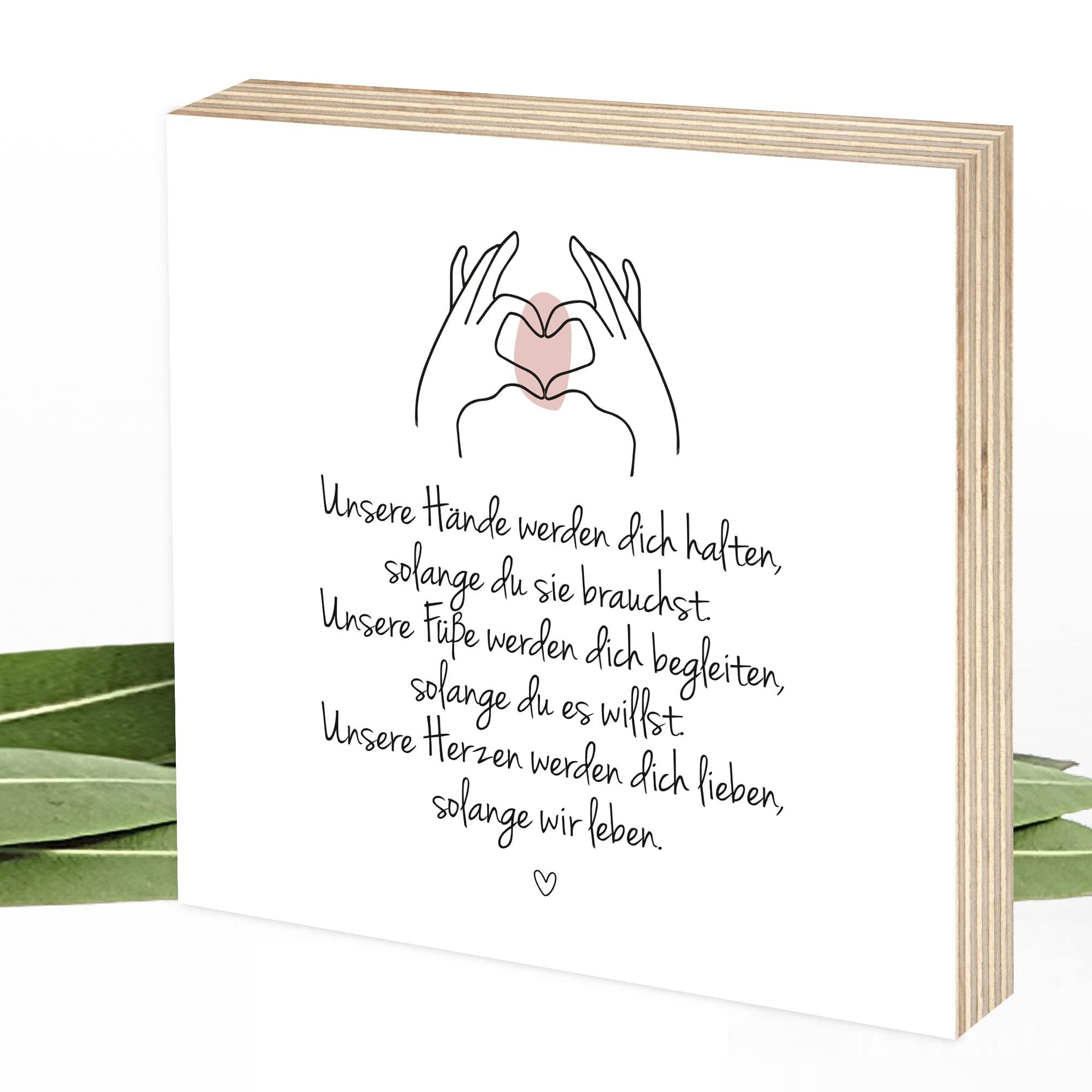 Unsere Hände - Wunderpixel® Holzbild 15x15x2cm