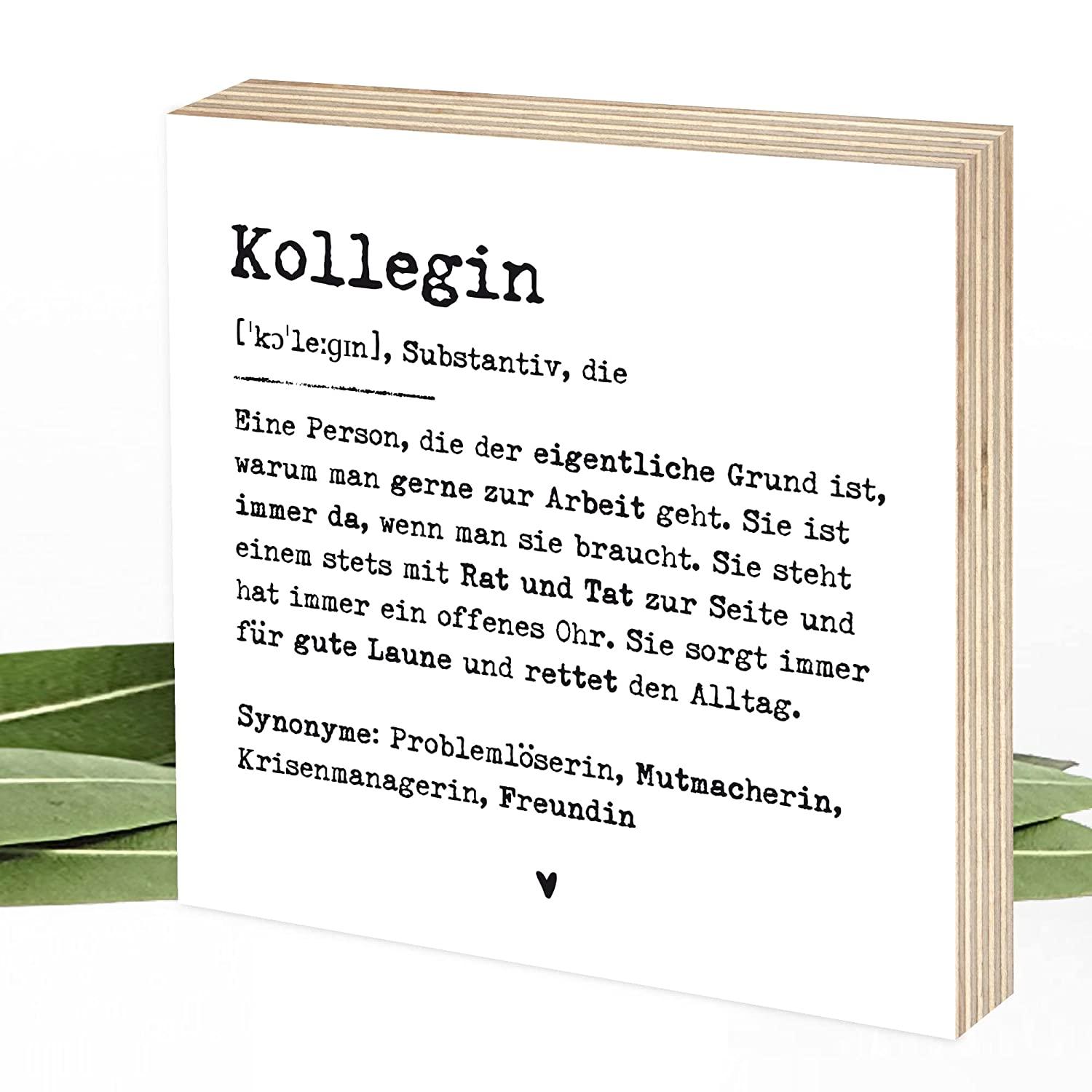 Definition Kollegin - wunderbares Wunderpixel® Holzbild - 15x15x2cm