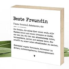 Definition Beste Freundin - bezauberndes Wunderpixel® Holzbild 15x15x2cm