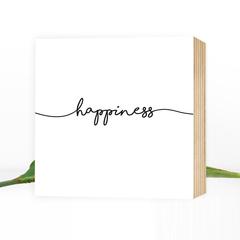happiness - wunderschönes Holzbild 15x15x2cm