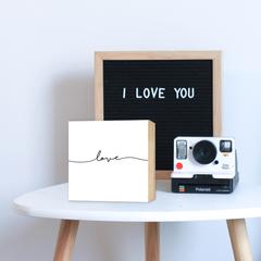 love - wunderschönes Holzbild 15x15x2cm