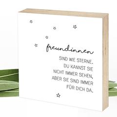 Freundinnen sind wie Sterne - Wunderpixel® Holzbild 15x15x2cm